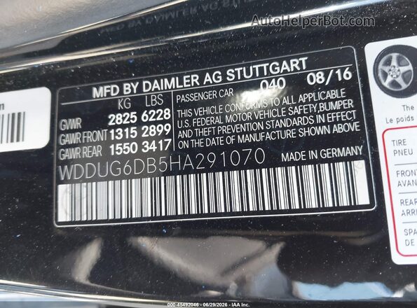 WDDUG6DB5HA291070 2017 MERCEDES-BENZ S 550E PLUG-IN HYBRID Black Widok komory silnika
