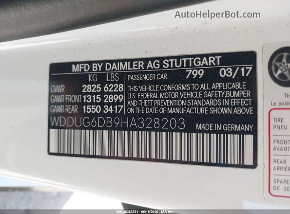 WDDUG6DB9HA328203 2017 MERCEDES-BENZ S 550E PLUG-IN HYBRID White Շարժիչի բաժամունքի տեսք