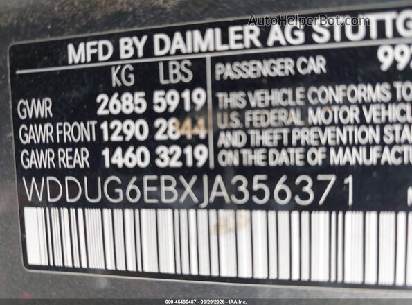 WDDUG6EBXJA356371 2018 MERCEDES-BENZ S-CLASS Silver Engine compartment view
