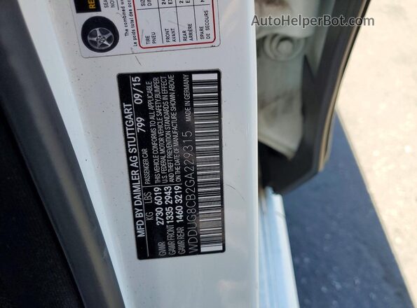 WDDUG8CB2GA229315 2016 MERCEDES-BENZ S Белый Вид подкапотного пространства