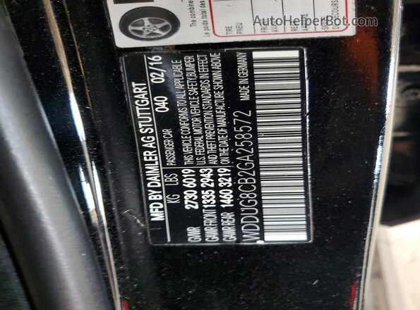 WDDUG8CB2GA258572 2016 MERCEDES-BENZ S Черный Вид подкапотного пространства