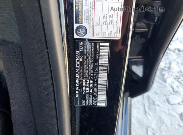 WDDUG8CB7HA316600 2017 MERCEDES-BENZ S Черный Вид подкапотного пространства