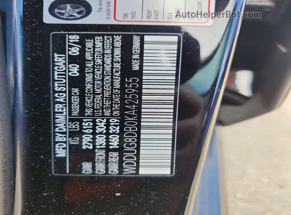 WDDUG8DB0KA425955 2019 MERCEDES-BENZ S Black VIN sticker view