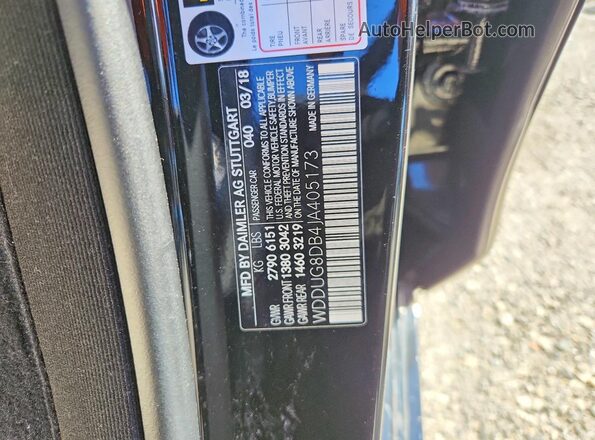 WDDUG8DB4JA405173 2018 MERCEDES-BENZ S Black ძრავის განყოფილების ხედი
