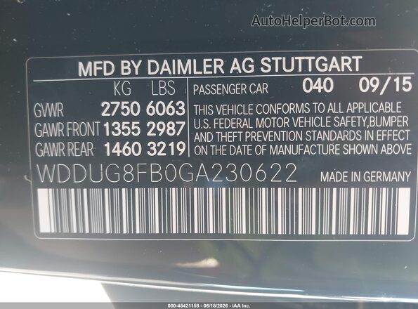 WDDUG8FB0GA230622 2016 MERCEDES-BENZ S-CLASS Black Engine compartment view