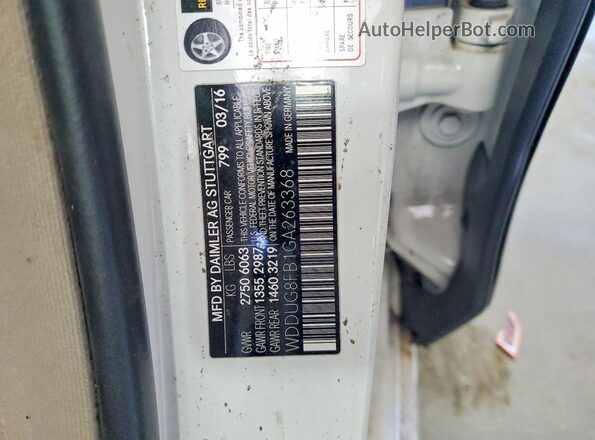 WDDUG8FB1GA263368 2016 MERCEDES-BENZ S White Engine compartment view