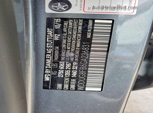 WDDUG8FB6GA236831 2016 MERCEDES-BENZ S Gray Vista del compartimento del motor