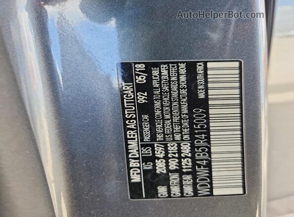 WDDWF4JB5JR415009 2018 MERCEDES-BENZ C Gray Widok komory silnika