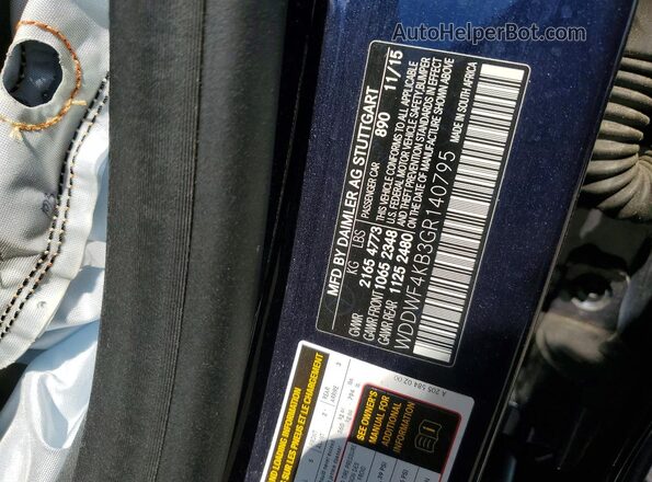 WDDWF4KB3GR140795 2016 MERCEDES-BENZ C Синий 