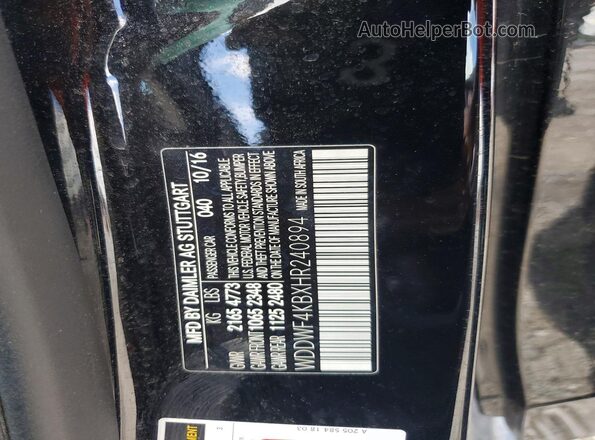 WDDWF4KBXHR240894 2017 MERCEDES-BENZ C Black VIN sticker view