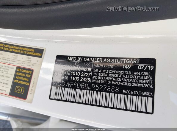 WDDWF8DB8LR527888 2020 MERCEDES-BENZ C-CLASS White ძრავის განყოფილების ხედი
