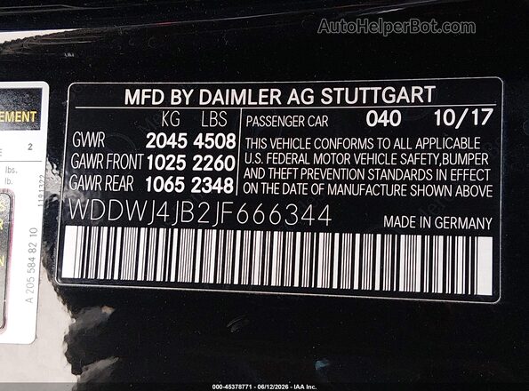 WDDWJ4JB2JF666344 2018 MERCEDES-BENZ C-CLASS Black Вид підкапотного простору