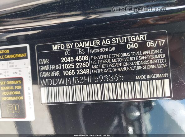 WDDWJ4JB3HF593365 2017 MERCEDES-BENZ C-CLASS Black Շարժիչի բաժամունքի տեսք