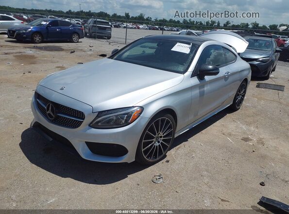WDDWJ4JB7JF743578 2018 MERCEDES-BENZ C-CLASS Silver Առջևի ձախ երեք քառորդ տեսարան