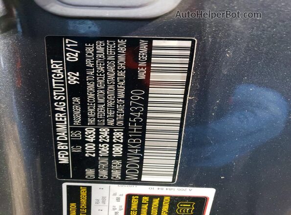 WDDWJ4KB1HF543790 2017 MERCEDES-BENZ C Charcoal 