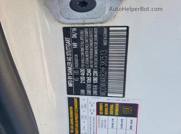 WDDWJ4KB2HF382513 2017 MERCEDES-BENZ C White Engine compartment view