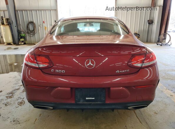 WDDWJ4KB3HF360097 2017 MERCEDES-BENZ C Red Вид ззаду