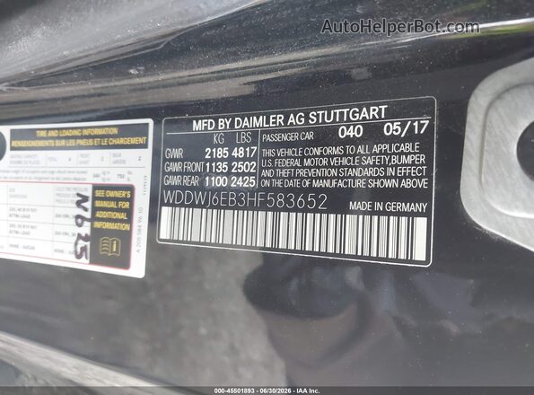 WDDWJ6EB3HF583652 2017 MERCEDES-BENZ AMG C 43 Black Widok komory silnika