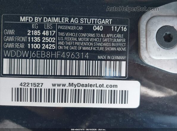 WDDWJ6EB8HF496314 2017 MERCEDES-BENZ AMG C 43 Black Շարժիչի բաժամունքի տեսք