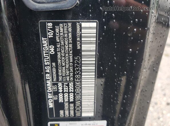 WDDWJ8DB0KF833725 2019 MERCEDES-BENZ C Черный 