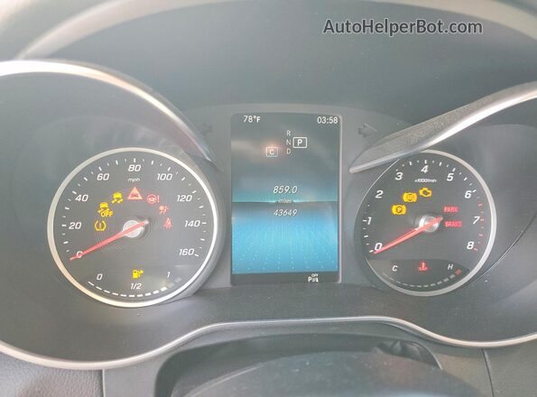 WDDWK8DB2KF928784 2019 MERCEDES-BENZ C Серебряный Вид щитка приборов