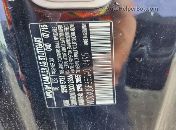 WDDXJ8FB5GA012495 2016 MERCEDES-BENZ S Black Widok naklejki z numerem VIN