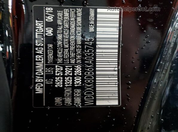 WDDXK8DB6KA035745 2019 MERCEDES-BENZ S Черный 