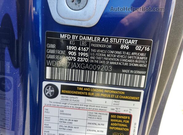 WDDYJ7JAXGA009203 2016 MERCEDES-BENZ AMG Blue Widok komory silnika