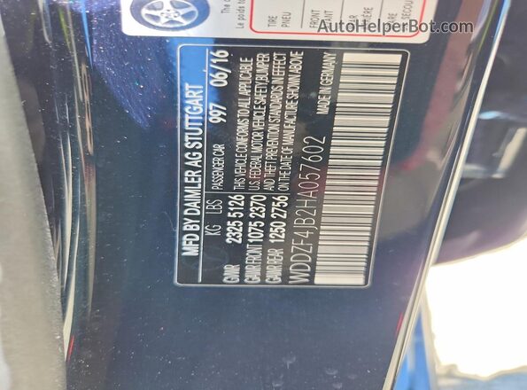 WDDZF4JB2HA057602 2017 MERCEDES-BENZ E Turquoise 