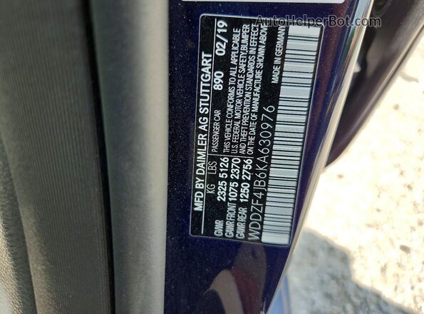 WDDZF4JB6KA630976 2019 MERCEDES-BENZ E Blue Widok komory silnika