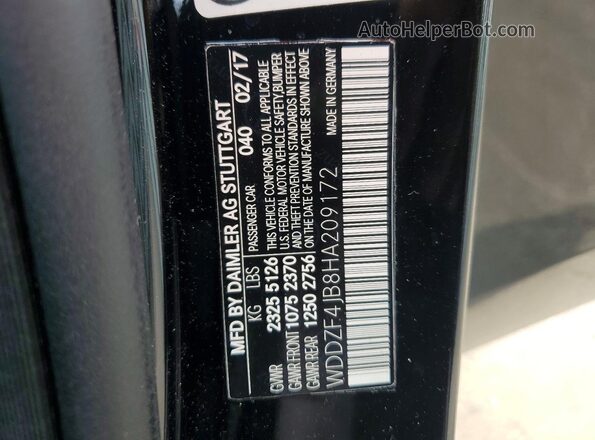 WDDZF4JB8HA209172 2017 MERCEDES-BENZ E Black Вид підкапотного простору
