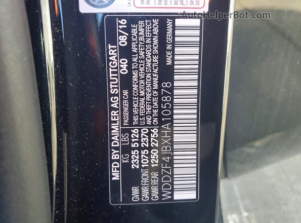 WDDZF4JBXHA105878 2017 MERCEDES-BENZ E Black Շարժիչի բաժամունքի տեսք