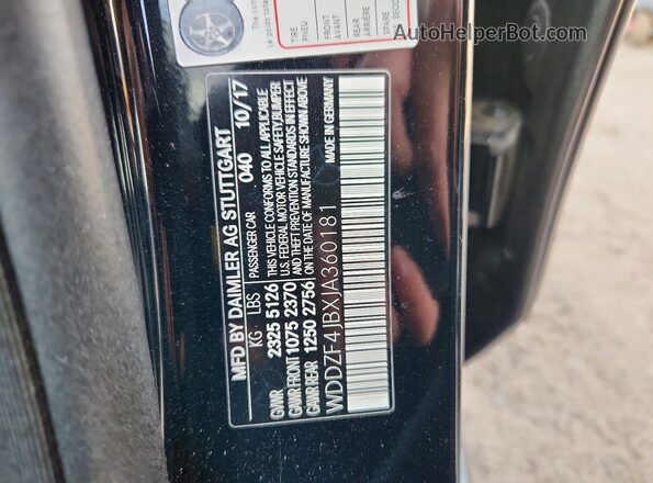 WDDZF4JBXJA360181 2018 MERCEDES-BENZ E Black VIN sticker view