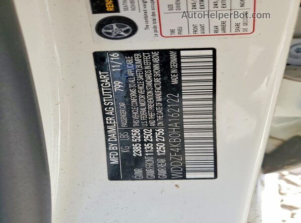 WDDZF4KB0HA162122 2017 MERCEDES-BENZ E White Вид підкапотного простору