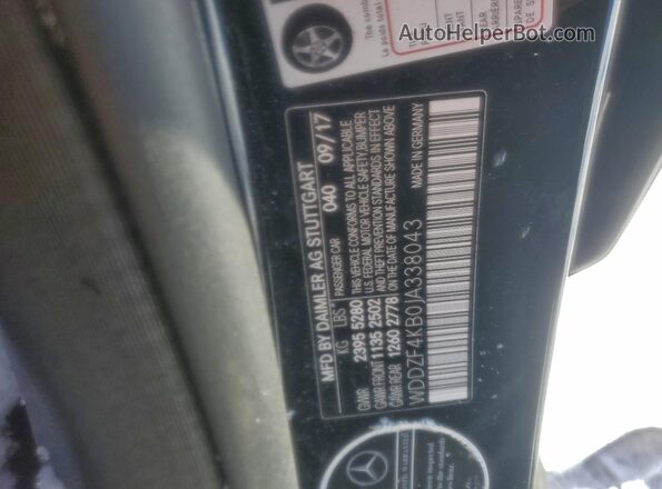 WDDZF4KB0JA338043 2018 MERCEDES-BENZ E Black Widok komory silnika