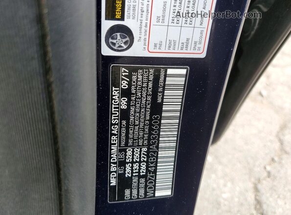 WDDZF4KB2JA336603 2018 MERCEDES-BENZ E Blue Вид підкапотного простору