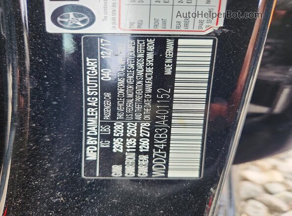 WDDZF4KB3JA401152 2018 MERCEDES-BENZ E Black Engine compartment view