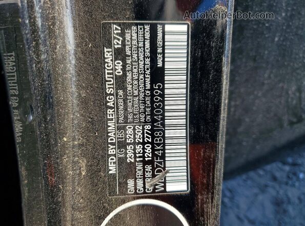 WDDZF4KB8JA403995 2018 MERCEDES-BENZ E Black Engine compartment view