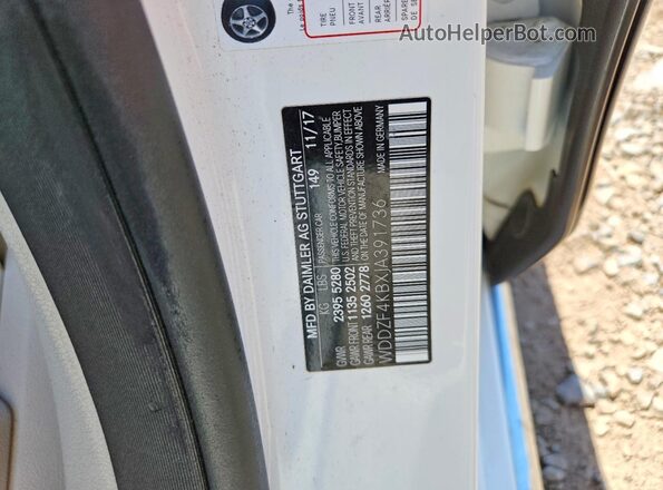 WDDZF4KBXJA391736 2018 MERCEDES-BENZ E White 
