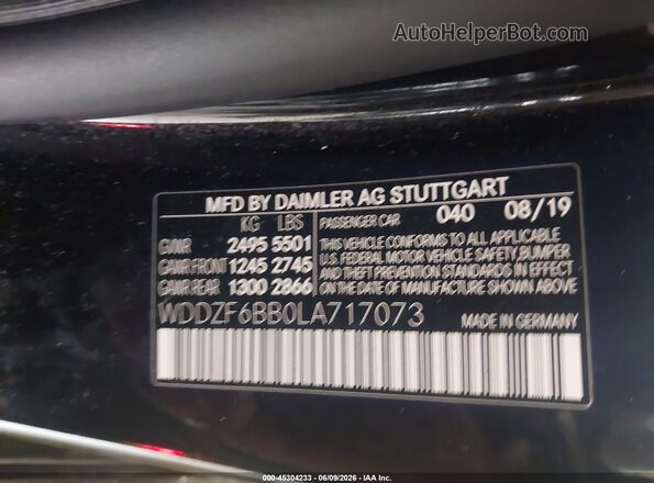 WDDZF6BB0LA717073 2020 MERCEDES-BENZ AMG E 53 Black Vista del compartimento del motor