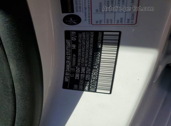 WDDZF8DB0LA702033 2020 MERCEDES-BENZ E White Vista del compartimento del motor
