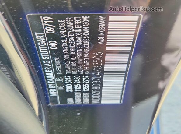 WDDZF8DB7LA733506 2020 MERCEDES-BENZ E Black Vista del compartimento del motor