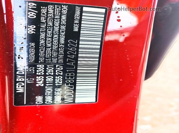 WDDZF8EB1LA742622 2020 MERCEDES-BENZ E Red Շարժիչի բաժամունքի տեսք