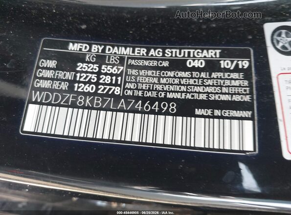 WDDZF8KB7LA746498 2020 MERCEDES-BENZ AMG E 63 Черный Вид подкапотного пространства