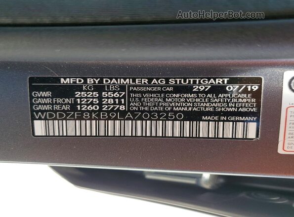 WDDZF8KB9LA703250 2020 MERCEDES-BENZ E Green 