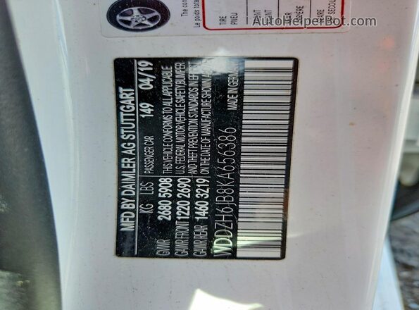 WDDZH6JB8KA656386 2019 MERCEDES-BENZ E White Շարժիչի բաժամունքի տեսք