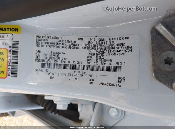 WF0DP3TH0H4119734 2017 FORD FOCUS RS White 