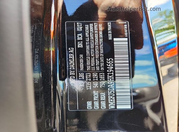 WMEFJ5DA9HK194665 2017 SMART FORTWO Black Շարժիչի բաժամունքի տեսք