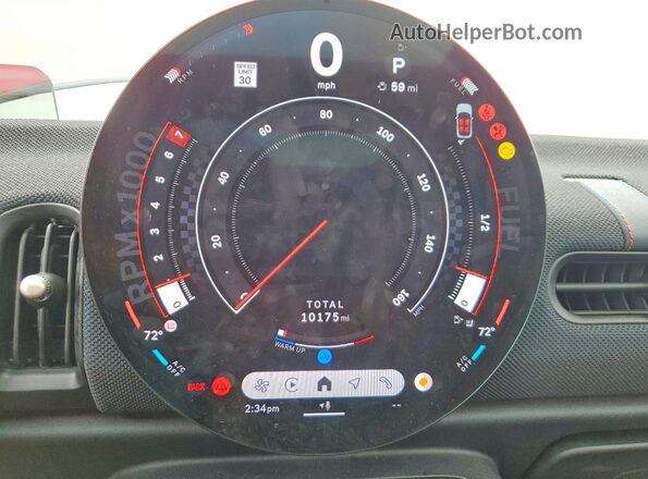 WMW13GD09S2W73047 2025 MINI COOPER Red ხელსაწყოთა პანელის ხედი