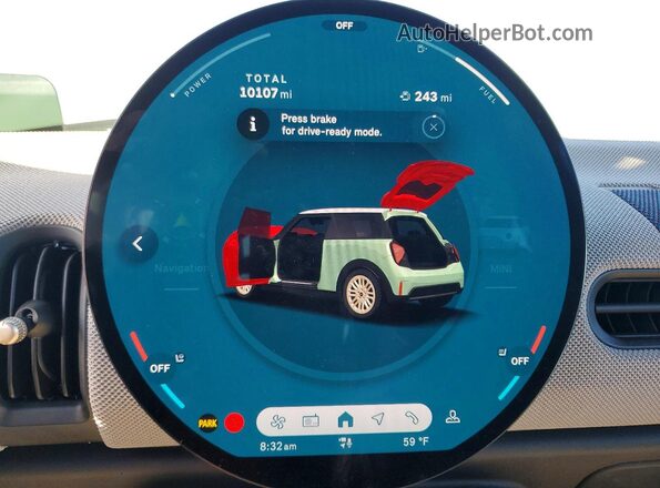 WMW23GD0XS2X14368 2025 MINI COOPER Бирюзовый Вид щитка приборов